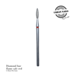 Diamond bur "flame" safe red, L- 8,0 mm, Ø2,1 mm